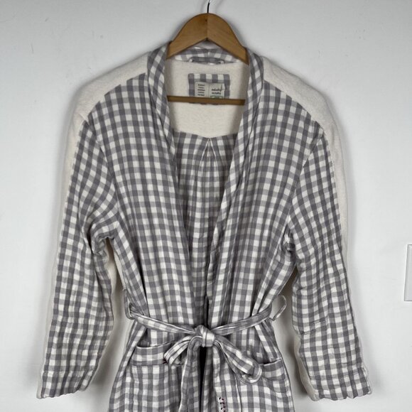 Anthropologie Saturday Sunday Womens Country Gal Plaid Terry Robe Sz M/L - Picture 7 of 7